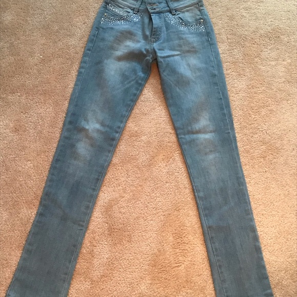 Mossimo Small Steel Blue Jeans With Gemstones - Picture 12 of 14